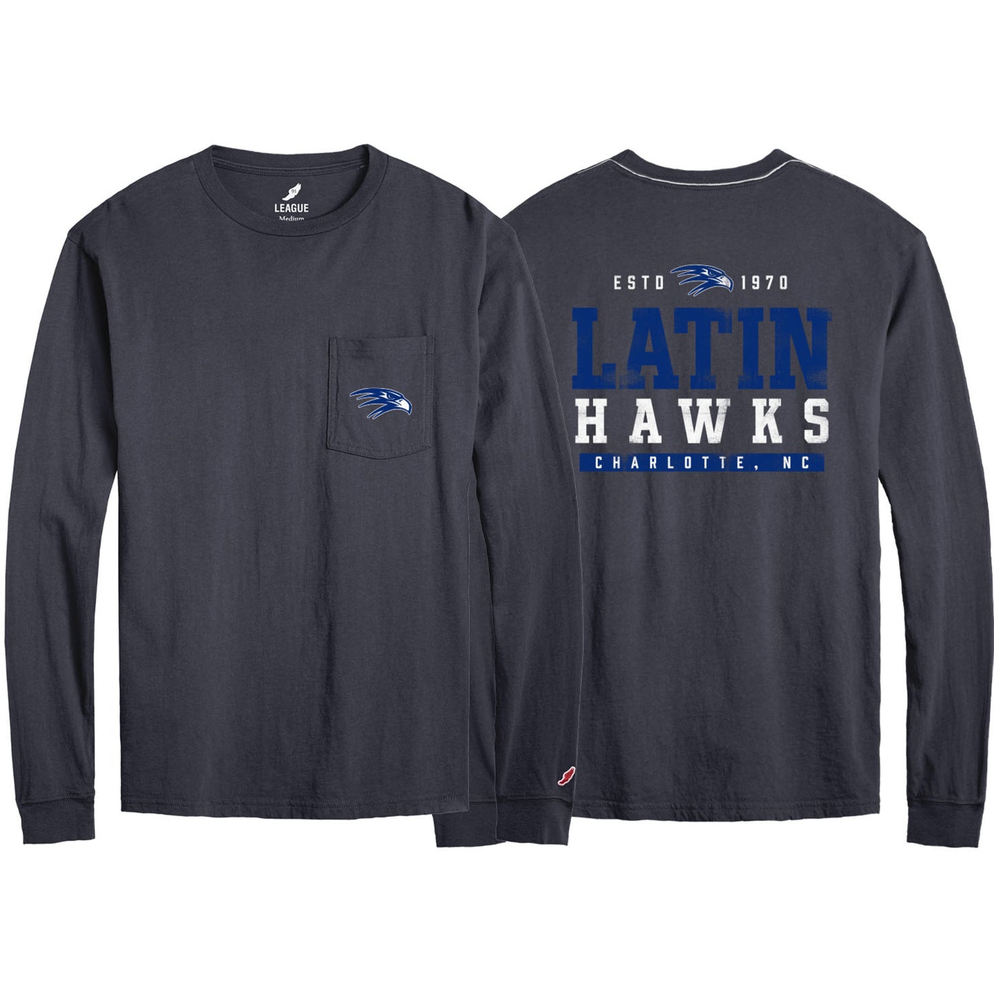 Adult LS Pocket Tee - Latin Hawks