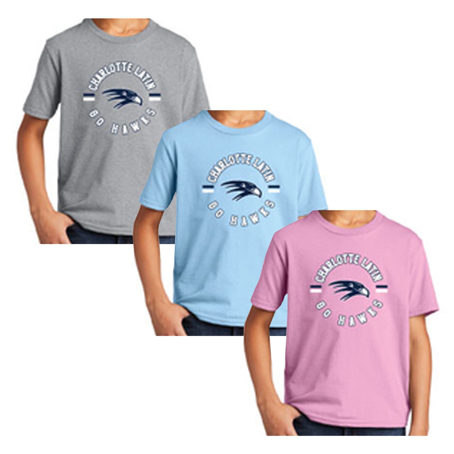 Youth Short Sleeve Tee Go Hawks Circle