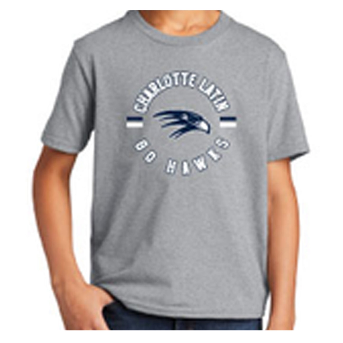 Youth Short Sleeve Tee Go Hawks Circle