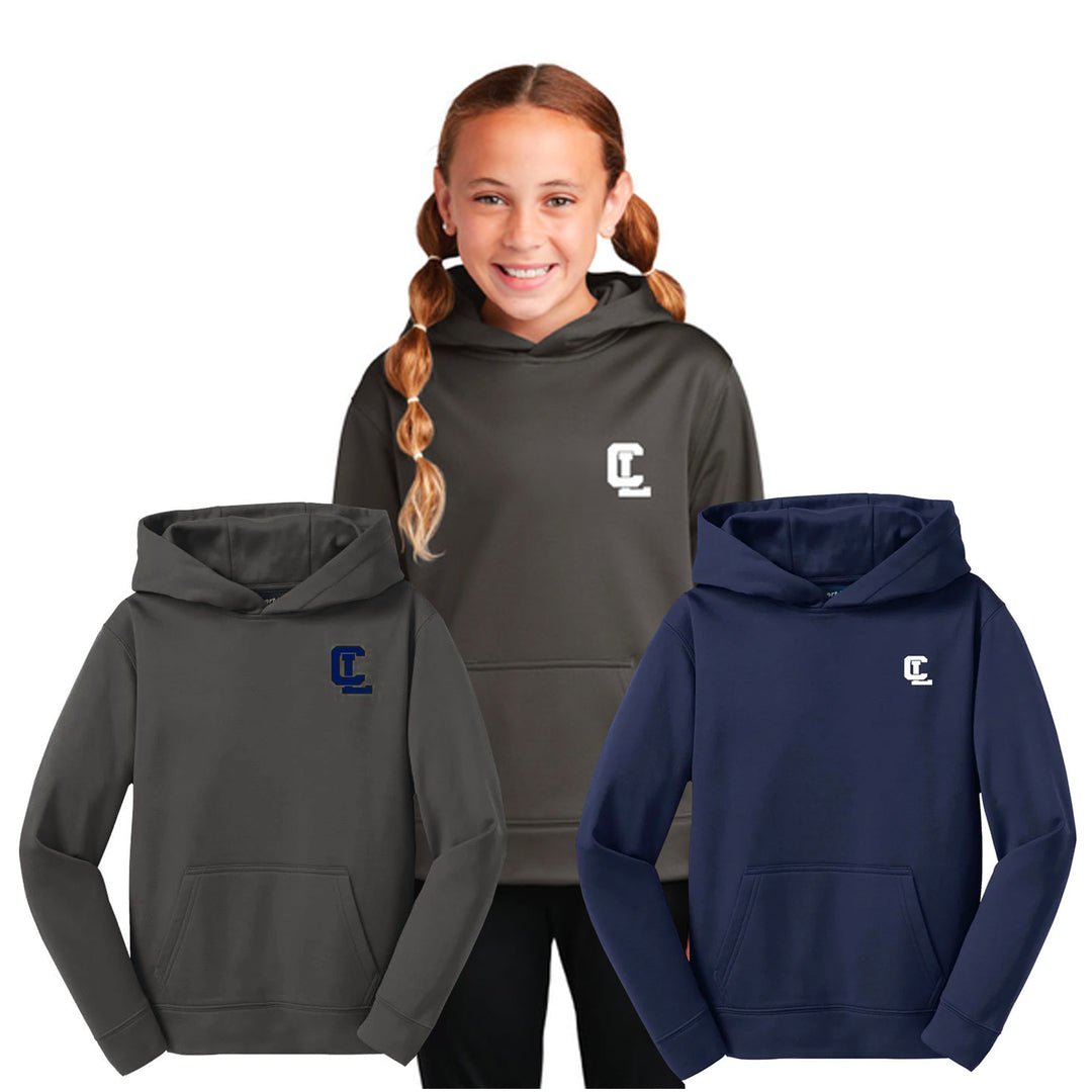 Youth Performance Hoodie - Embroidered CL